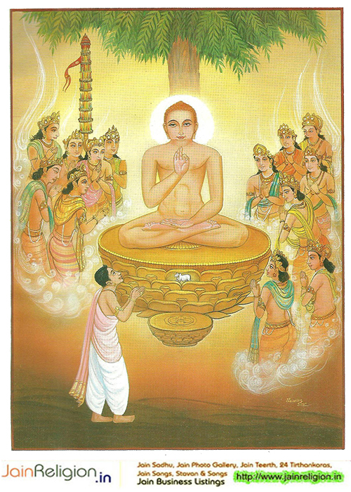 Bhaktamar Stotra Verse 2 — Sanskrit text with Hindi meaning — He who is praised by the Vedas and all sacred knowledge — I offer salutations.
